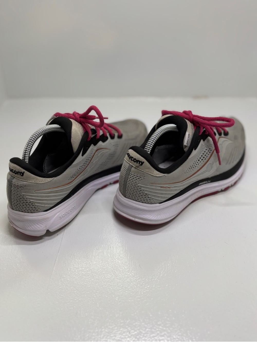 Saucony Ride 14 Womens 10 Running Shoes Fog Cherry Gray Pink S10650-55 - Picture 6 of 14